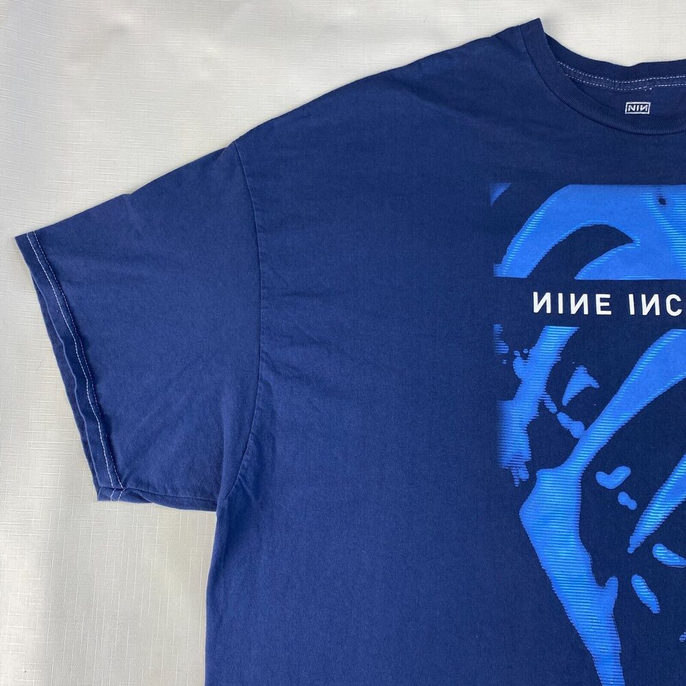 Vintage Nine Inch Nails OFFICIAL Pretty Hate Machine Blue T-Shirt! 90s XXXL 3XL - Picture 6 of 16
